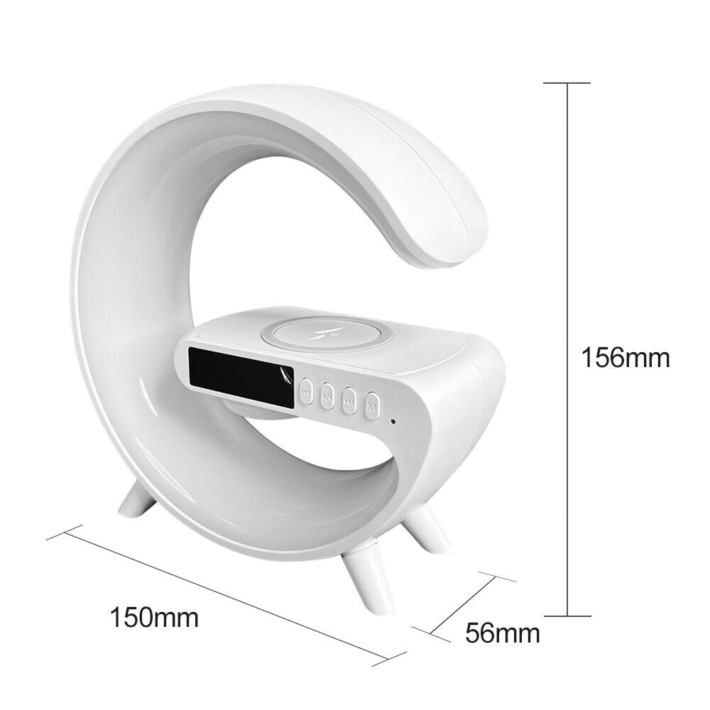Gift Smart G Lamp Bluetooth Speaker Wireless Charger RGB Alarm Clock Night Light