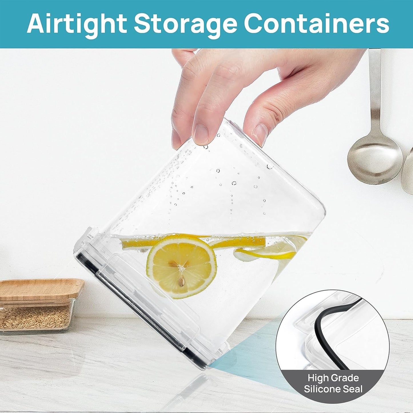 15-Piece Airtight Food Storage Container Set with Lids, BPA-Free Plastic Canisters for Kitchen Pantry Organization, Dishwasher Safe, Includes 24 Labels