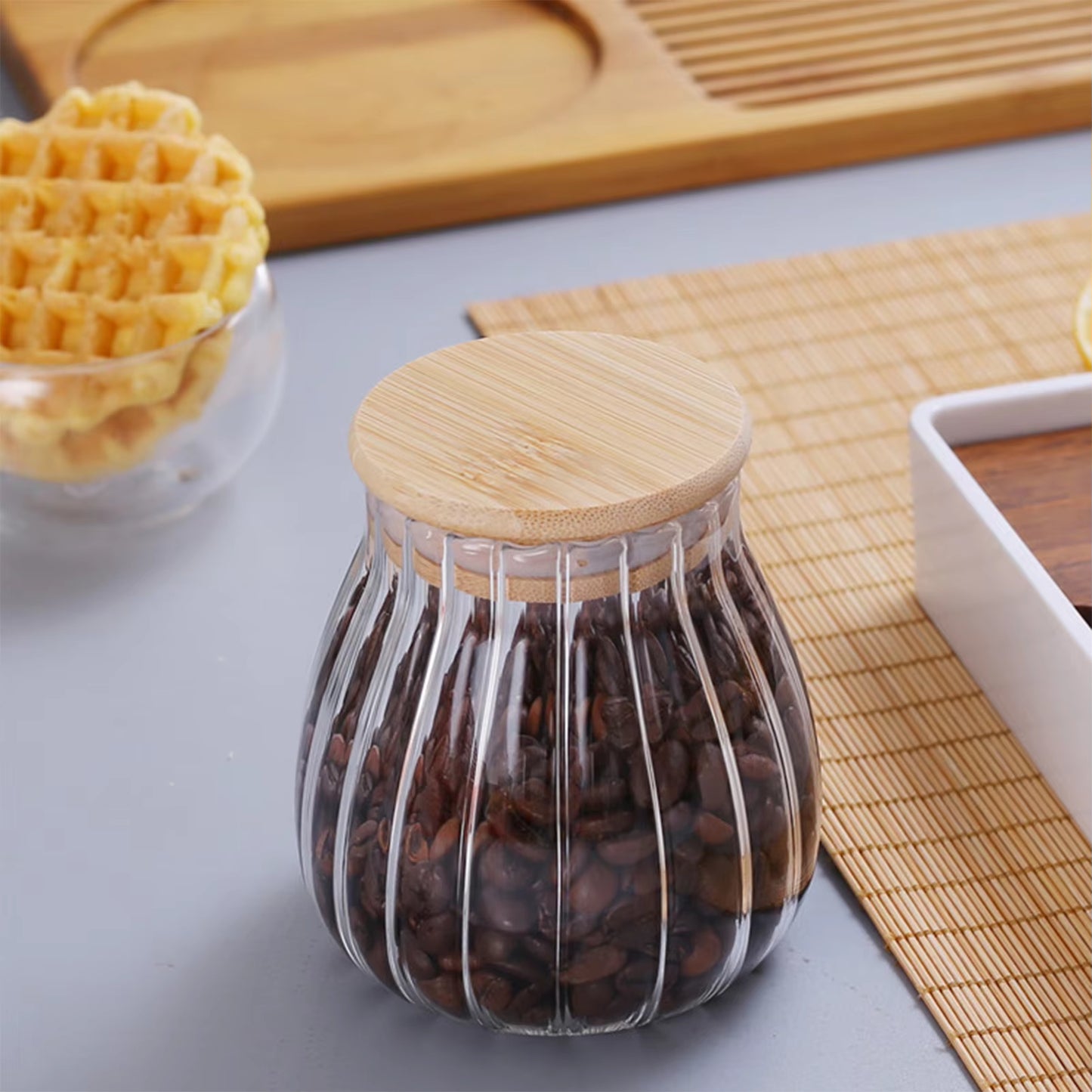 1Pc Airtight Food Containers Kitchen Storage Pots Glass Jar with Lid Sealed Canister Sugar Tea Cans Hermetic Kitchen Coffee Jars