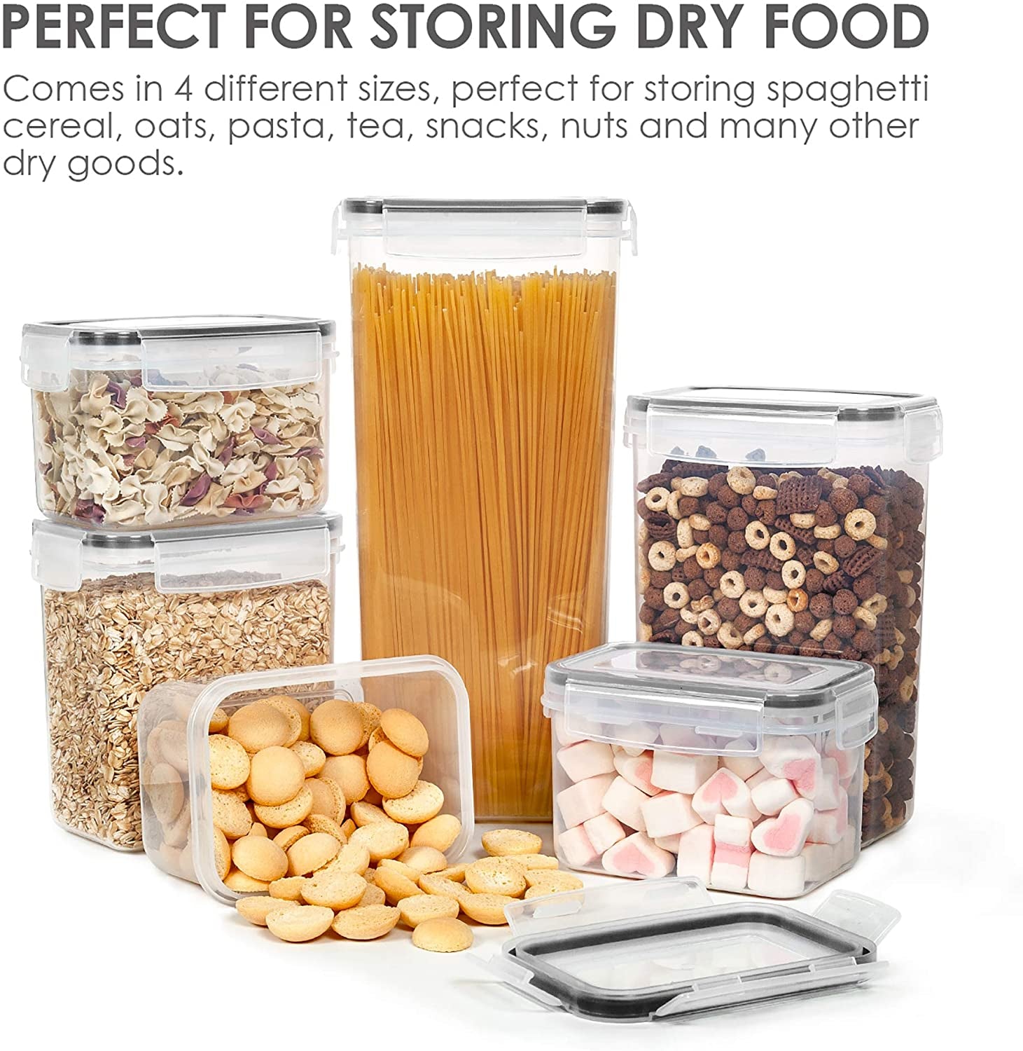 15-Piece Airtight Food Storage Container Set with Lids, BPA-Free Plastic Canisters for Kitchen Pantry Organization, Dishwasher Safe, Includes 24 Labels