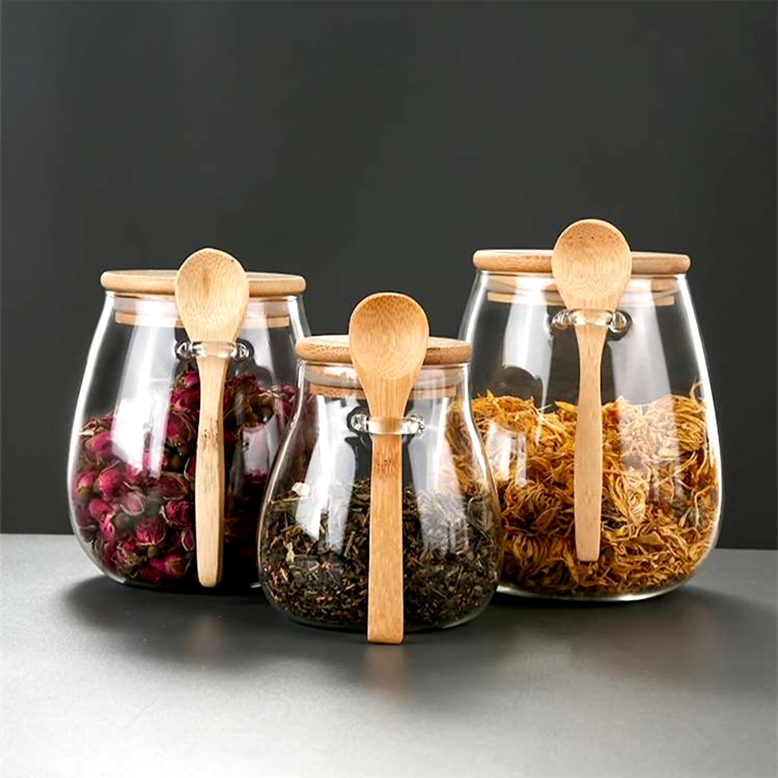 1Pc Airtight Food Containers Kitchen Storage Pots Glass Jar with Lid Sealed Canister Sugar Tea Cans Hermetic Kitchen Coffee Jars