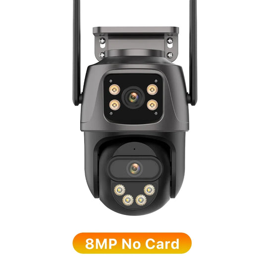 15MP HD Wifi IP Camera Outdoor 8X Zoom Three Lens Dual Screen PTZ Camera Auto Tracking Home Security CCTV Surveillance 8MP Cam