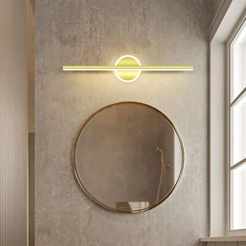 Modern LED Wall Lamp Black Mirror Light Dresser Bathroom Toilet Long Strip Lamps Home Decor 40/60/80CM Led Lighting Lustre