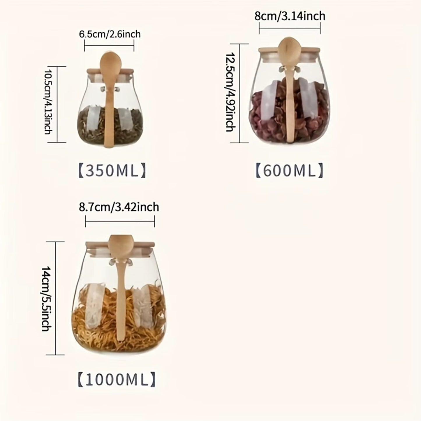 1Pc Airtight Food Containers Kitchen Storage Pots Glass Jar with Lid Sealed Canister Sugar Tea Cans Hermetic Kitchen Coffee Jars